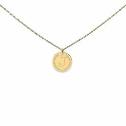 Nieuw 🥰 Heart To Get| Goudkleurige Ketting | Initalen Coin 18 Mm Met Letter J | Letter Ketting | Initialen Ketting | Coin Met Initiaal En Krans ✨ -Sieraden-horloges Verkoop 550x550 358