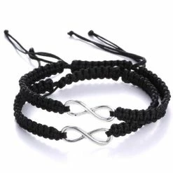 Goedkoopste 🔥 Bixorp Friends Vriendschapsarmbandjes Voor 2 Met Zilverkleurig Oneindigheidsteken ∞ Dik Bandje - BFF Armband Meisjes - Best Friends Armband Vriendschap Cadeau Voor Twee 🔔