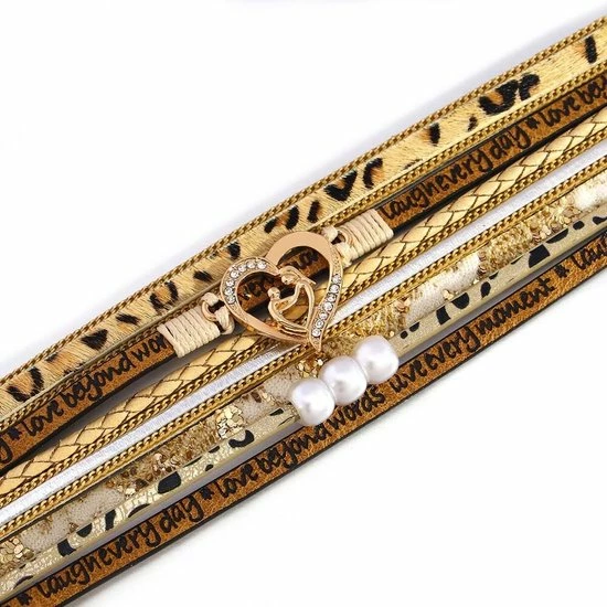 Aanbiedingen π Sorprese - Armband Dames - Heart - Wikkelarmband - Leren Dames Armbandje - Khaki - Leer - Model VX - Sinterklaas - Cadeau π 7 Aanbiedingen π Sorprese - Armband Dames - Heart - Wikkelarmband - Leren Dames Armbandje - Khaki - Leer - Model VX - Sinterklaas - Cadeau π - Afbeelding 5