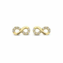 Top 10 ❤️ New Bling Goud 9NBG 0092 Oorknop Infinity - Zirkonia - 8mm - Goud ⌛