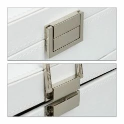 Goedkoop 🧨 Relaxdays Sieradendoos Kunstleer - Juwelendoos - Sieraden Opbergers - Sieradenkist Spiegel - Wit ✔️ -Sieraden-horloges Verkoop 550x550 408