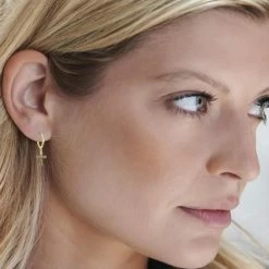 Promo 😉 Silventi 9NBSAM-G190166 Gouden Oorringen - Met Hangertje - 10 X 1,5 Mm - Kruis - 14 Karaat - Glad - Schanier - Goud 🎁 -Sieraden-horloges Verkoop 550x550 421