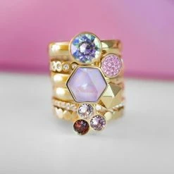 Nieuw 👍 Melano Jewelry Melano Twisted Steen Rond - Goudkleurig + AB - Dames - 8mm 🤩 -Sieraden-horloges Verkoop 550x550 444