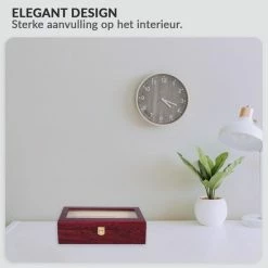 Kopen 🌟 Confibel Horloge Box Voor Uw Juwelen En Sieraden - 10 Compartimenten Met Kussentjes - Hout 😀 -Sieraden-horloges Verkoop 550x550 453