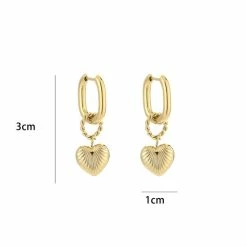 Top 10 🎉 Michelle Bijoux Oorhangers Vierkant Hoop Met Hearts Goud JE14074 ⭐ -Sieraden-horloges Verkoop 550x550 471