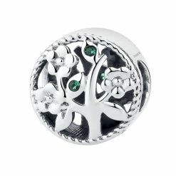 Promo 🧨 Tree Of Life Bloem Bedel Zirkonia | Boom Des Levens Bead | Zilverana | Geschikt Voor Biagi , Pandora , Trollbeads Armband | 925 Zilver 😍
