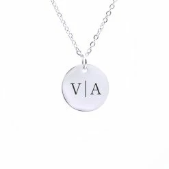 Flash-uitverkoop 🧨 Avaressa - Ketting Met Initialen - Gepersonaliseerd - Zilver - Gravure 4 Initialen Mogelijk 🥰 -Sieraden-horloges Verkoop 550x550 507