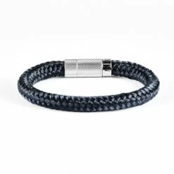 Beste deal ✨ Heren Armband Donkerblauw Touw - Scheepstouw Armband Blauw 8mm Dik - 19,5cm - Stalen Magnetische Sluiting - Mauro Vinci Vicara Darkblue- Met Geschenkverpakking 🔔 -Sieraden-horloges Verkoop 550x550 522
