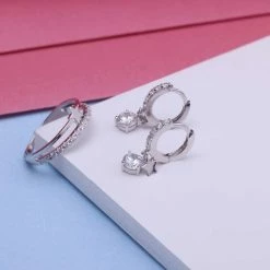 Promo 🤩 Lucardi - Meisjes - Kinder Ring Met Plating - Ster - Zirkonia - Cadeau - Echt Zilver - Zilverkleurig 😍 -Sieraden-horloges Verkoop 550x550 538