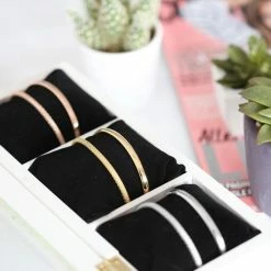 Kopen 🔔 Lucardi - Zilveren Bangle Goldplated ⭐ -Sieraden-horloges Verkoop 550x550 56