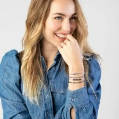 Coupon 👍 Lucardi - Dames Armband Met Zwarte Kralen - Staal - Armband - Cadeau - 20 Cm - Zilverkleurig 🛒 -Sieraden-horloges Verkoop 550x550 565