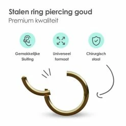 Begroting 🧨 MATTISE Gouden Chirurgisch Stalen Ring Piercing — Goud Kleurige — 12 Mm Diameter & 1,2 Mm Staafdikte — Oorbellen Ringetje Geschikt Voor Helix Tragus Septum Lip Neus Wenkbrauw Piercings ✨ -Sieraden-horloges Verkoop 550x550 567