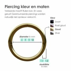 Begroting 🧨 MATTISE Gouden Chirurgisch Stalen Ring Piercing — Goud Kleurige — 12 Mm Diameter & 1,2 Mm Staafdikte — Oorbellen Ringetje Geschikt Voor Helix Tragus Septum Lip Neus Wenkbrauw Piercings ✨ -Sieraden-horloges Verkoop 550x550 570