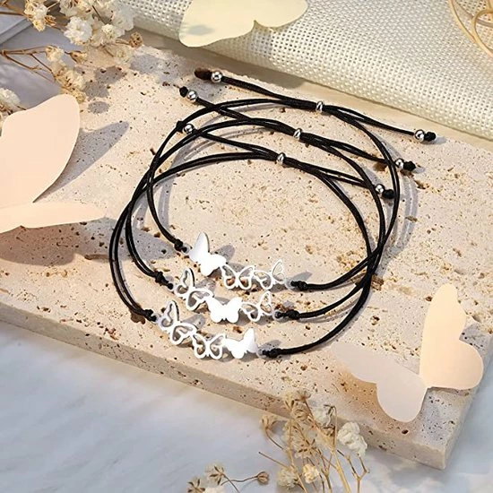 Nieuw ๐ Bixorp Friends Vriendschapsarmbandjes Voor 3 Met Zilverkleurige Vlinders - BFF Armband Meisjes - Best Friends Armband Vriendschap Cadeau Voor Drie ๐ 5 Nieuw ๐ Bixorp Friends Vriendschapsarmbandjes Voor 3 Met Zilverkleurige Vlinders - BFF Armband Meisjes - Best Friends Armband Vriendschap Cadeau Voor Drie ๐ - Afbeelding 3