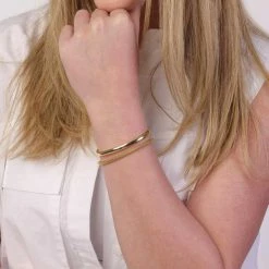 Kopen 🔔 Lucardi - Zilveren Bangle Goldplated ⭐ -Sieraden-horloges Verkoop 550x550 60