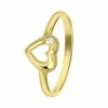 Nieuw 🔔 Lucardi - Meisjes - Kinder Ring Met Plating - Hart - Zirkonia - Cadeau - Echt Zilver - Goudkleurig 🛒 -Sieraden-horloges Verkoop 550x550 602