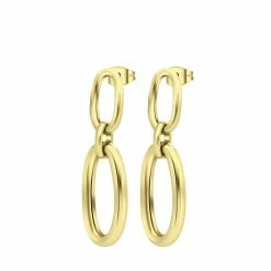 Gloednieuw 🎁 Lucardi Stalen 18 Karaat Goldplated Oorbellen Floria 👍