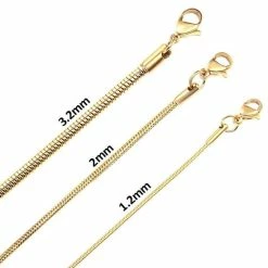 Kopen 🤩 Fako Bijoux® - Ketting - Slang Schakel - Snake Chain - RVS - Stainless Steel - 1.2mm - 45cm - Goudkleurig - Sinterklaas & Kerst 👍 -Sieraden-horloges Verkoop 550x550 644