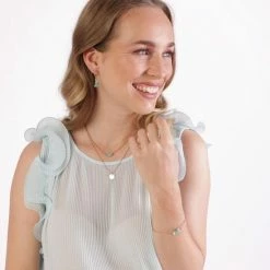 Promo ❤️ Lucardi Lulu Jewels - Stalen Goldplated Oorbellen Met Aventurijn 🛒 -Sieraden-horloges Verkoop 550x550 685