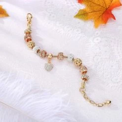 Coupon ✔️ ICYBOY 18K Europese Bedels Armband Met DIY Heart Pendant Verguld Goud [GOLD-PLATED] [18 Cm] - Hole Beads Charm Bracelet Heart Charm Bracelet 🎁 -Sieraden-horloges Verkoop 550x550 746