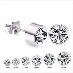 Groothandel 🤩 Aramat Jewels ® - Stalen Oorknopjes Zweerknopjes Zilverkleurig Transparant 4mm Unisex 🤩 -Sieraden-horloges Verkoop 550x550 806