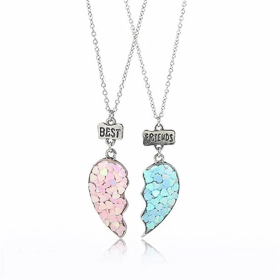 Groothandel โ๏ธ Bixorp Friends BFF Ketting Voor 2 Met Blauw & Roze Hartje Zilverkleurig - Vriendschapsketting - Twee Helften Best Friends - Voor Meisjes - Best Friends Ketting Vriendschap Cadeau Voor Twee ๐ 3 Groothandel โ๏ธ Bixorp Friends BFF Ketting Voor 2 Met Blauw & Roze Hartje Zilverkleurig - Vriendschapsketting - Twee Helften Best Friends - Voor Meisjes - Best Friends Ketting Vriendschap Cadeau Voor Twee ๐