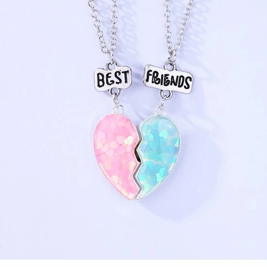 Groothandel โ๏ธ Bixorp Friends BFF Ketting Voor 2 Met Blauw & Roze Hartje Zilverkleurig - Vriendschapsketting - Twee Helften Best Friends - Voor Meisjes - Best Friends Ketting Vriendschap Cadeau Voor Twee ๐ 6 Groothandel โ๏ธ Bixorp Friends BFF Ketting Voor 2 Met Blauw & Roze Hartje Zilverkleurig - Vriendschapsketting - Twee Helften Best Friends - Voor Meisjes - Best Friends Ketting Vriendschap Cadeau Voor Twee ๐ - Afbeelding 4