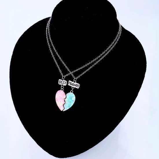 Groothandel โ๏ธ Bixorp Friends BFF Ketting Voor 2 Met Blauw & Roze Hartje Zilverkleurig - Vriendschapsketting - Twee Helften Best Friends - Voor Meisjes - Best Friends Ketting Vriendschap Cadeau Voor Twee ๐ 7 Groothandel โ๏ธ Bixorp Friends BFF Ketting Voor 2 Met Blauw & Roze Hartje Zilverkleurig - Vriendschapsketting - Twee Helften Best Friends - Voor Meisjes - Best Friends Ketting Vriendschap Cadeau Voor Twee ๐ - Afbeelding 5