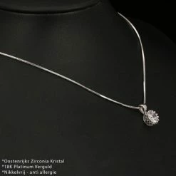 Flash-uitverkoop 🎁 Victorious Dames Ketting – Oostenrijks Zirkonia Kristal – Zilver – 43cm 🛒 -Sieraden-horloges Verkoop 550x550 838