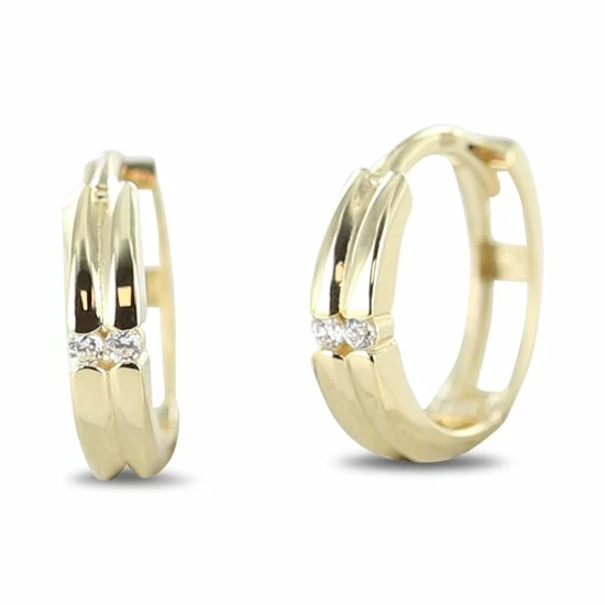 Korting π Silventi 9NBSAM-G220055 Gouden Oorringen - Dames - Zirkonia - 12,7 X 3 Mm - 14 Karaat - Goud π 3 Korting π Silventi 9NBSAM-G220055 Gouden Oorringen - Dames - Zirkonia - 12,7 X 3 Mm - 14 Karaat - Goud π