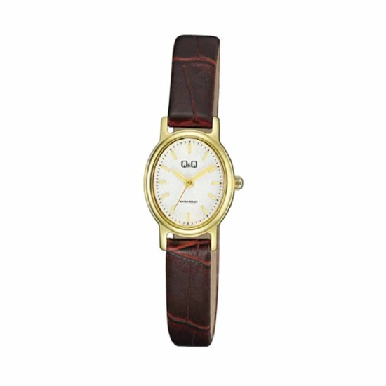 Begroting π Q&Q QC33J101Y - Horloge - Analoog - Vrouwen - Dames - Leren Band - Ovaal - Metaal - Streepjes - Bruin - Goudkleurig - Zilverkleurig π 3 Begroting π Q&Q QC33J101Y - Horloge - Analoog - Vrouwen - Dames - Leren Band - Ovaal - Metaal - Streepjes - Bruin - Goudkleurig - Zilverkleurig π