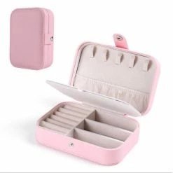 Uitgang 🧨 A&K Sieradendoos 6 Compartimenten | Chique Sieradenbox Voor Juwelen | Sieraden | Oorbellen | Ketting | Armband | Roze ❤️ -Sieraden-horloges Verkoop 550x550 976