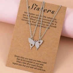 Promo βοΈ Bixorp Friends BFF Ketting Voor 2 Met Zilverkleurige Vlinder 2 Helften - Vriendschapsketting Meisjes - Best Friends Ketting Vriendschap Cadeau Voor Twee π§¨
