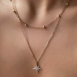 Flash-uitverkoop 🎁 Fashion Jewelry 2 Lagen Ster Ketting | Goud Gekleurd 🌟
