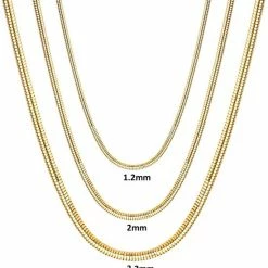 Kopen 🤩 Fako Bijoux® - Ketting - Slang Schakel - Snake Chain - RVS - Stainless Steel - 1.2mm - 45cm - Goudkleurig - Sinterklaas & Kerst 👍 -Sieraden-horloges Verkoop 550x565