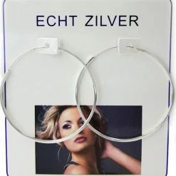 Flash-uitverkoop 👏 No Evil Zilveren Buis Oorringen 40 Mm ⭐