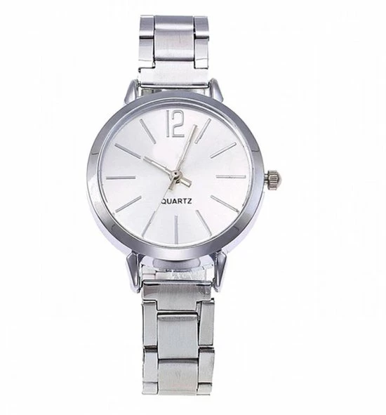 Groothandel π Hidzo Horloge Quartz Ø 29 - Zilver/Wit - Staal π 3 Groothandel π Hidzo Horloge Quartz Ø 29 - Zilver/Wit - Staal π