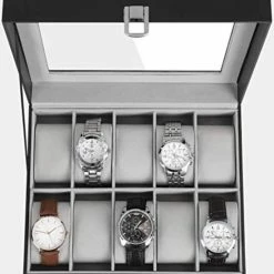 Beste recensies van ❤️ Songmics Horlogedoos 10 Stuks - Horlogekoffer - Horloge Opbergen - Opbergbox ⌛ -Sieraden-horloges Verkoop 550x595
