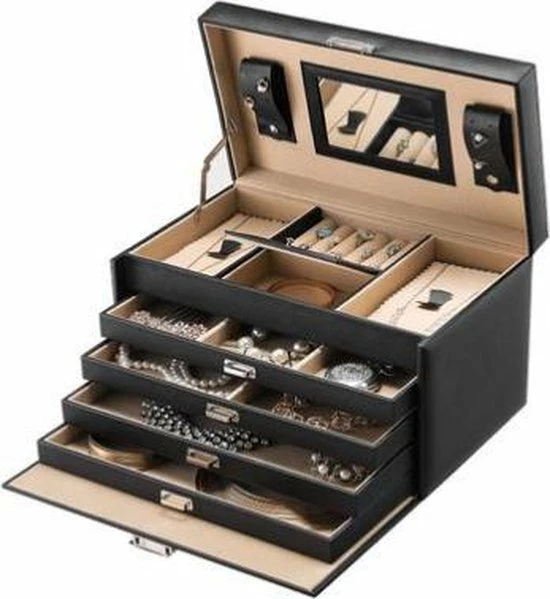 Beste Pirce π₯° Segenn's Sieradendoos XL - Juwelendoos - 4 Lades - Horlogedoos - Sieradenbox - Zwart β 3 Beste Pirce π₯° Segenn's Sieradendoos XL - Juwelendoos - 4 Lades - Horlogedoos - Sieradenbox - Zwart β