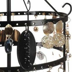 Coupon 🔥 A.T. Shop Oorbelhouder Met 4 Planken, Juwelenstandaard, Zwart 🥰 -Sieraden-horloges Verkoop 550x600 2