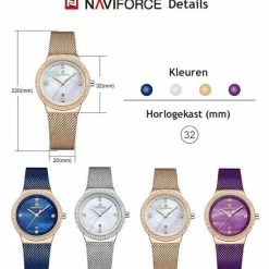 Goedkoop ✔️ NAVIFORCE Horloges Voor Vrouwen Dames Horloge Dameshorloge ⌚ Watch - Meisjes Horloges - Incl. Horlogebox Geschenkdoos & Versteller - Zilver Wit - Litts® ❤️ -Sieraden-horloges Verkoop 550x603 1