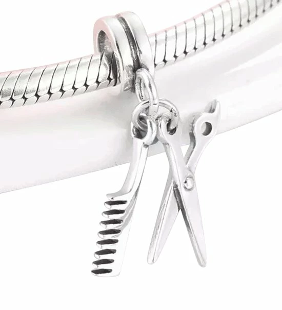 Goedkoop π₯ Tracelet - Zilveren Bedels - Bedel Kapper | Kam En Schaar | 925 Sterling Zilver - Pandora Compatible - Met 925 Zilver Certificaat - In Leuke Cadeauverpakking - Kerst Tip π 3 Goedkoop π₯ Tracelet - Zilveren Bedels - Bedel Kapper | Kam En Schaar | 925 Sterling Zilver - Pandora Compatible - Met 925 Zilver Certificaat - In Leuke Cadeauverpakking - Kerst Tip π