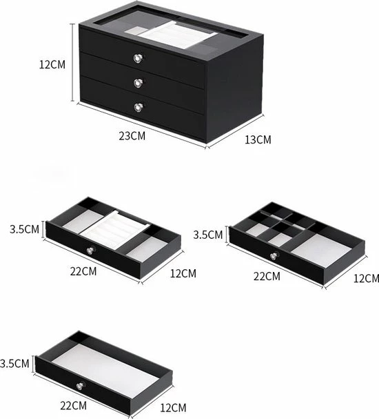 Begroting ๐งจ Goux.nl Sieradendoos Bella | Zwart | Acryl | Sieraden Organizer | Jewellery Organizer | Sieraden Opbergen | Opberg Box | Organizer | Velvet Onderkant | Ringen Display| Jewelery Organizer | Jewellery Box | Jewelery Box | Sieradenbox | Organizer | Beautybox | ๐งจ 7 Begroting ๐งจ Goux.nl Sieradendoos Bella | Zwart | Acryl | Sieraden Organizer | Jewellery Organizer | Sieraden Opbergen | Opberg Box | Organizer | Velvet Onderkant | Ringen Display| Jewelery Organizer | Jewellery Box | Jewelery Box | Sieradenbox | Organizer | Beautybox | ๐งจ - Afbeelding 5