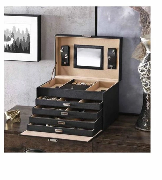 Beste Pirce π₯° Segenn's Sieradendoos XL - Juwelendoos - 4 Lades - Horlogedoos - Sieradenbox - Zwart β 7 Beste Pirce π₯° Segenn's Sieradendoos XL - Juwelendoos - 4 Lades - Horlogedoos - Sieradenbox - Zwart β - Afbeelding 5