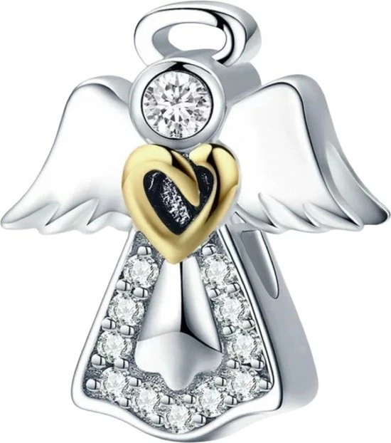 Coupon 🎉 Tracelet - Zilveren Bedels - Bedel Beschermende Engel | Met Gouden Hartje | 925 Sterling Zilver - Pandora Compatible - 925 Zilver Certificaat - Sinterklaas En Kerst Cadeau 🌟 6 Coupon 🎉 Tracelet - Zilveren Bedels - Bedel Beschermende Engel | Met Gouden Hartje | 925 Sterling Zilver - Pandora Compatible - 925 Zilver Certificaat - Sinterklaas En Kerst Cadeau 🌟 - Afbeelding 4