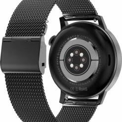 Coupon 🥰 Belesy® NUMBER 3 MINI FOR HER - Smartwatch Dames - Horloge – Stappenteller – Calorieën - Hartslag – Sporten - Splitscreen - Eigen Wijzerplaat - Full Touch - Bluetooth Bellen – Milanees – Staal - Zwart 🤩 -Sieraden-horloges Verkoop 550x631