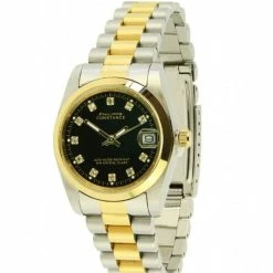 Hete verkoop 🎉 Philippe Constance - Large Bi Color Stones Black - Horloge Dames - Waterdicht ✔️