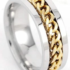 Korting ✔️ Ocean Of Motion - Anxiety Ring - Stress Ring - Fidget Ring - Spinner Ring - Fidget Toys - Ring - Ringen - Fles Opener - Bier Opener - Titanium - Ketting - Goud - Ringmaat 53/17.00 Mm - Dames - Heren 😀