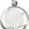 Groothandel 🧨 Silver Lining Hanger - Kinderkopje - Zilver - 23 X 19 Mm - Meisje In Gediamanteerde Rand ✔️ -Sieraden-horloges Verkoop 550x755 1