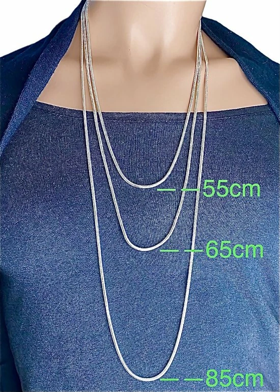 Beste Verkoop 😉 Behave 925 Massief Zilveren Slangen-ketting Voor Heren En Dames Lengte 55cm 🔥 6 Beste Verkoop 😉 Behave 925 Massief Zilveren Slangen-ketting Voor Heren En Dames Lengte 55cm 🔥 - Afbeelding 4